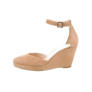 Loeffler Randall Nude Suede D'Orsay Wedges, size 8